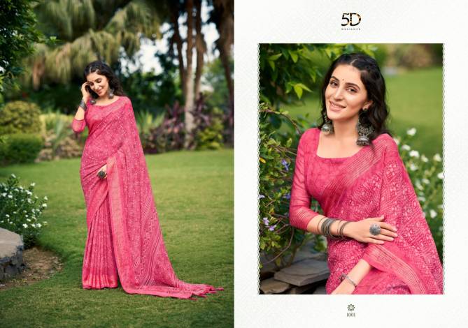 Jodha 17 5D Printed Designer Georgette Sarees Wholesale Shop In Surat